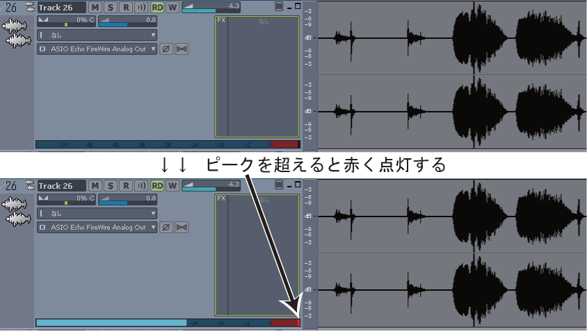 録音の最大音量 クリッピング 新宿 渋谷 池袋の最安 激安 Dtmスクール 作曲スクールの音印